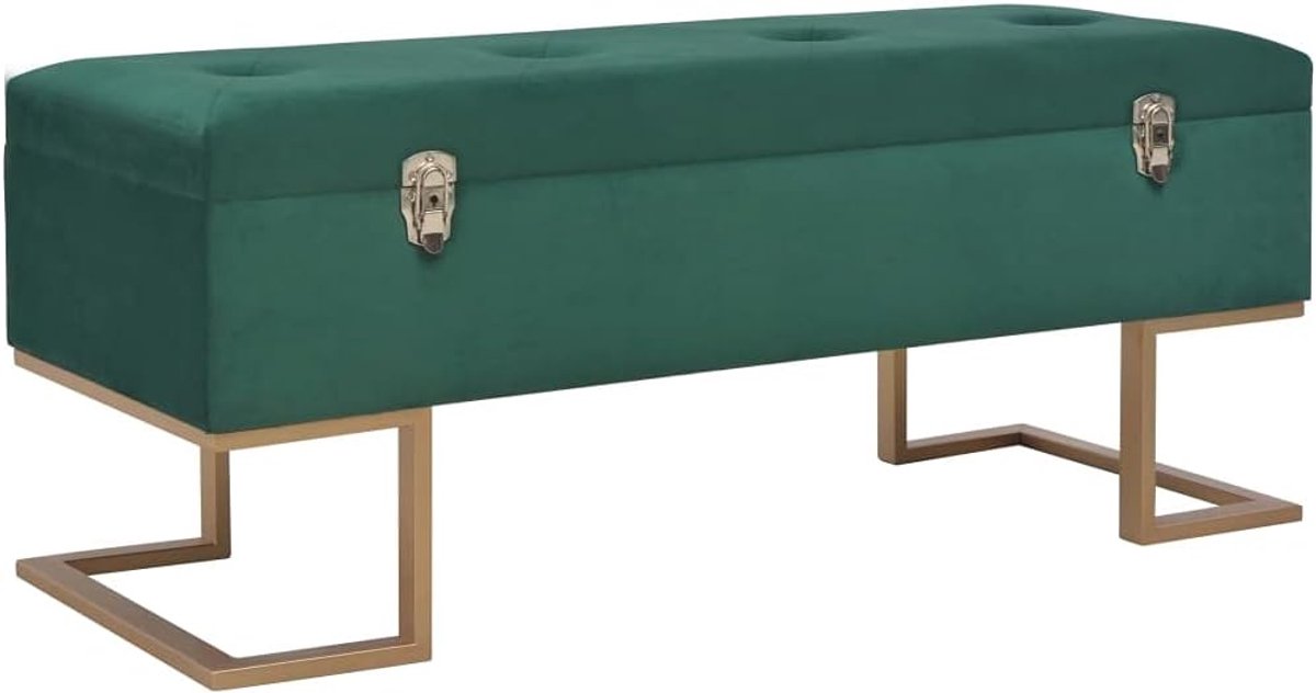Fluwenzels bankje - Opbergbankje entree - Extra zitruimte - Met opbergruimte - 105 cm - Groen
