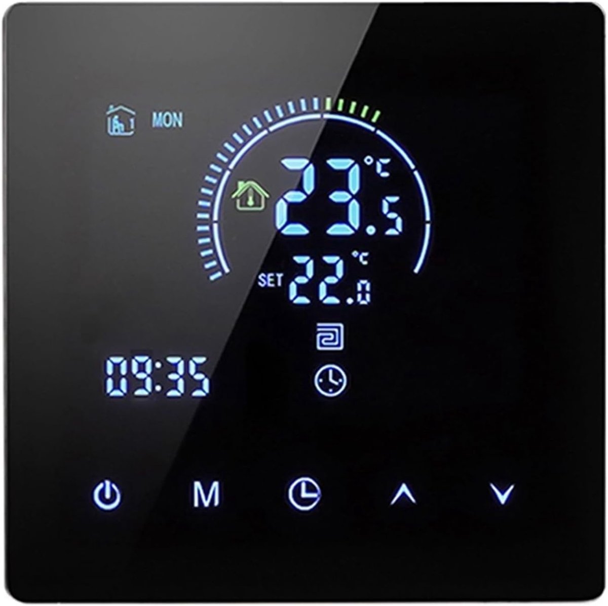 Slimme Thermostaat - Verwarming Regelaar - Temperatuur Instellen - App Bediening - 86 mm - Zwart