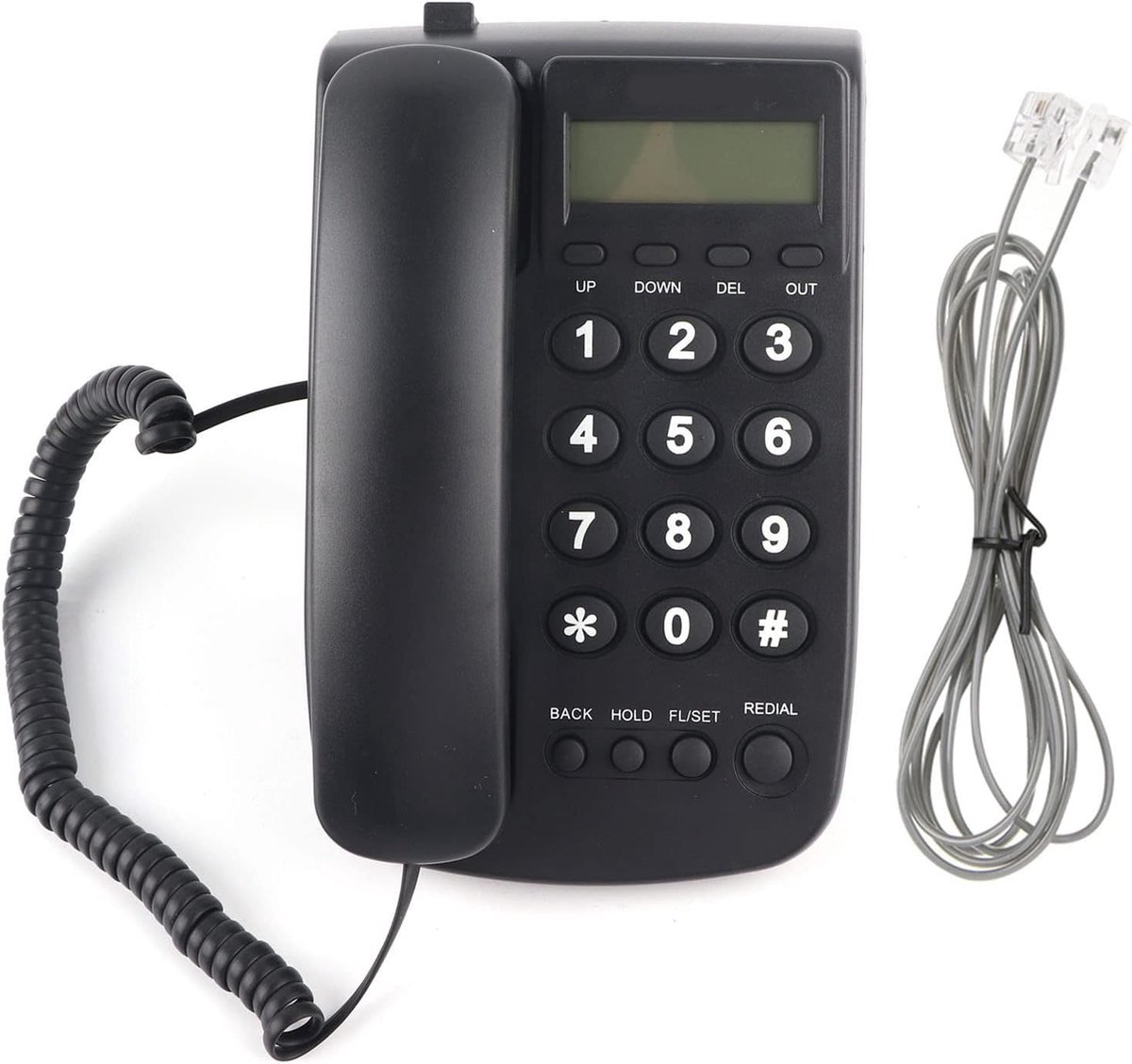 Bureautelefoon - Kantoortelefoon Thuis - Zakelijk Gebruik - Lijngevoed - Compact Formaat - Zwart