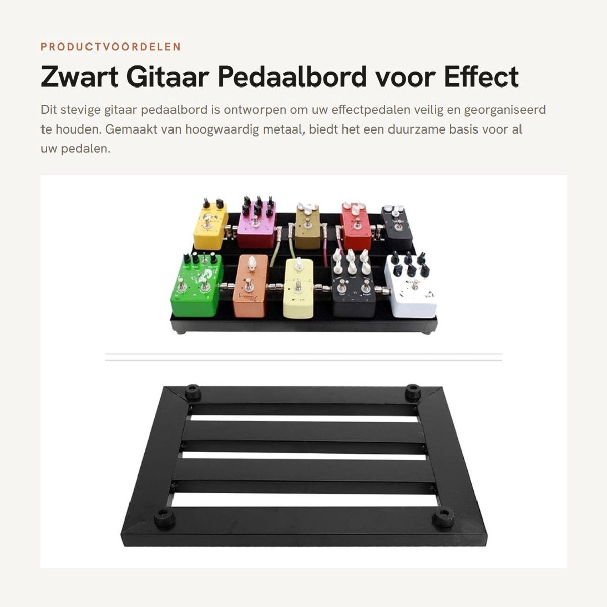 Dailygoods- Gitaarpedaal Zwart - Gitaarpedaalbord - Effect Houder - Ruimtebesparend - Hoogwaardig Metaal - Geschikt voor MOSKY C8 - Pedaalbord
