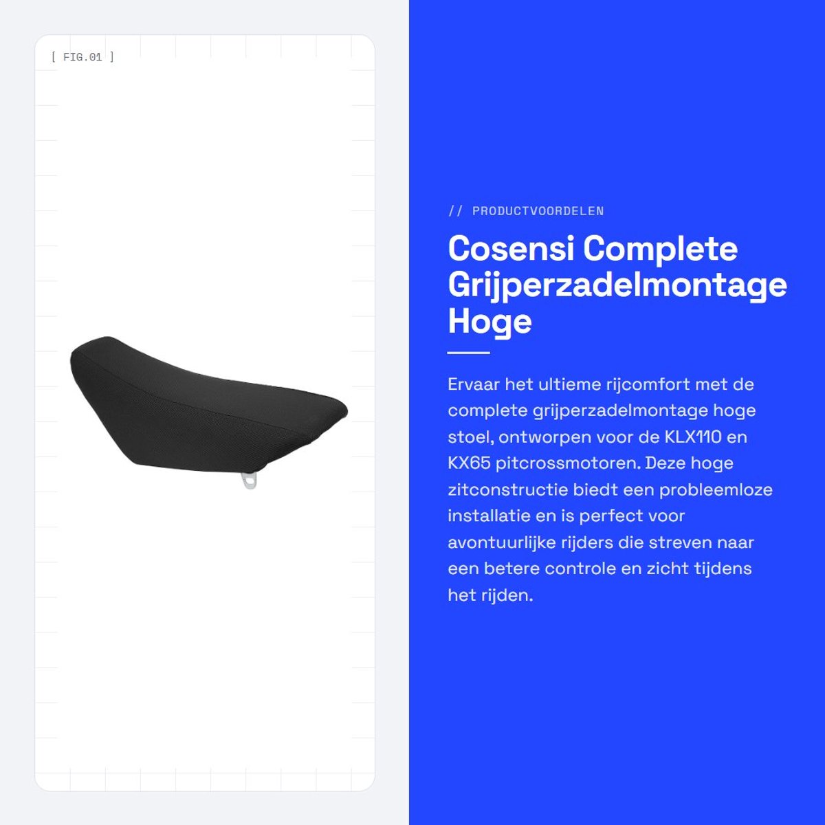 Dailygoods- Grijperzadelmontage Complete Hoge Zitconstructie - Antisliphoes - Schuim voor Comfort - Extra Hoogte - Geschikt voor Meerdere Modellen - Premium Demping - Motorzadel