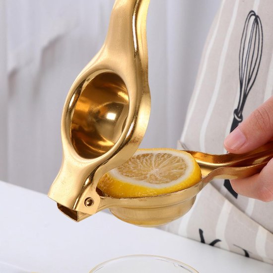 Citruspers Handmatig - Citroen Pers - Sap Extraheren - Roestvrij Staal - 20 cm - Goud — afbeelding 2