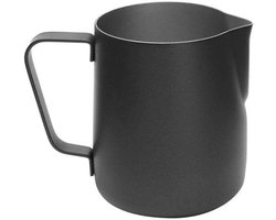 Melkopschuimer Kan - Opschuimkannetje RVS - Latte Art Maken - Dik Roestvrij Staal - 350ML - Zwart
