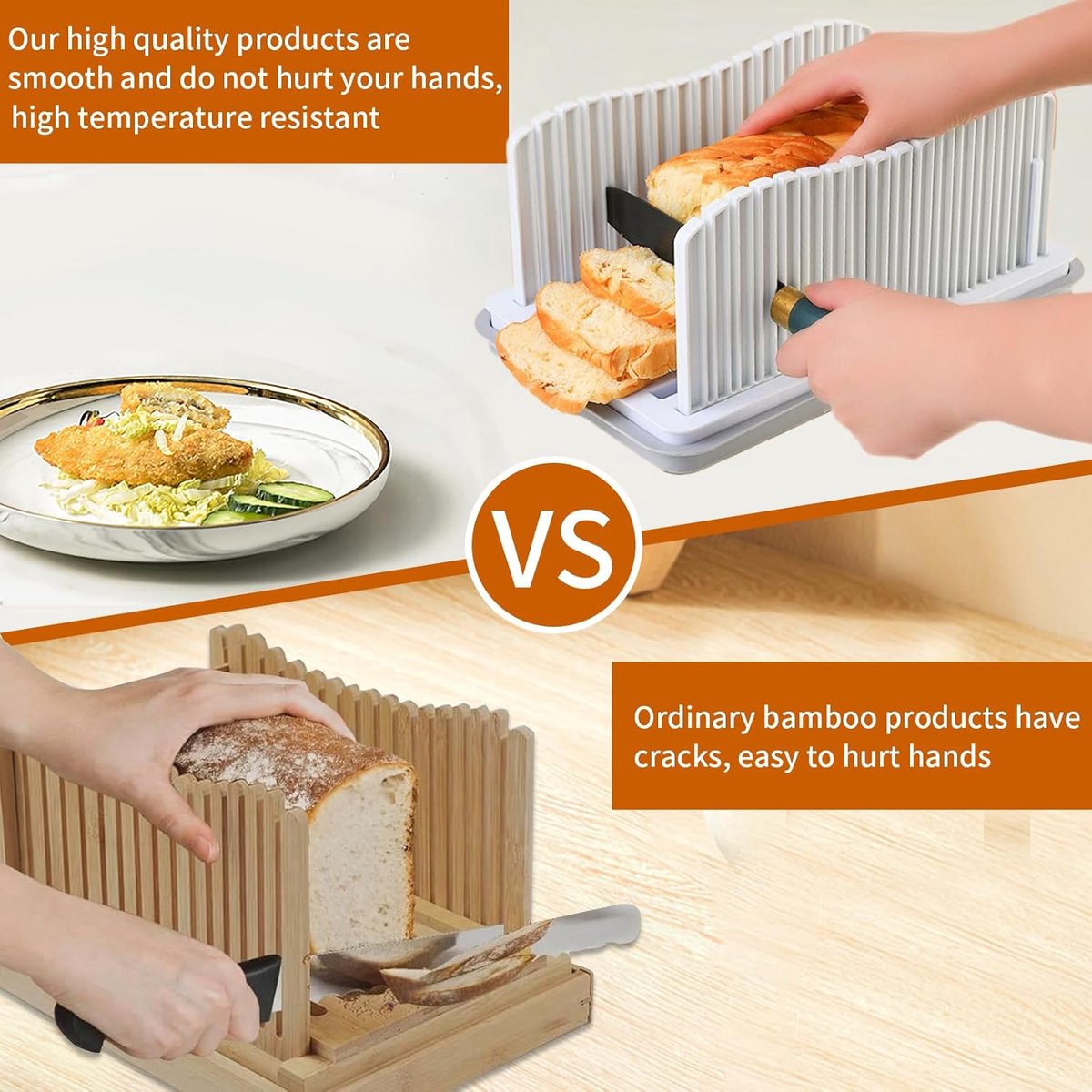 Broodsnijmachine - Sandwich Toastmaker - Gelijkmatig Snijden - Multifunctionele Lade - Verstelbare Breedte - Wit