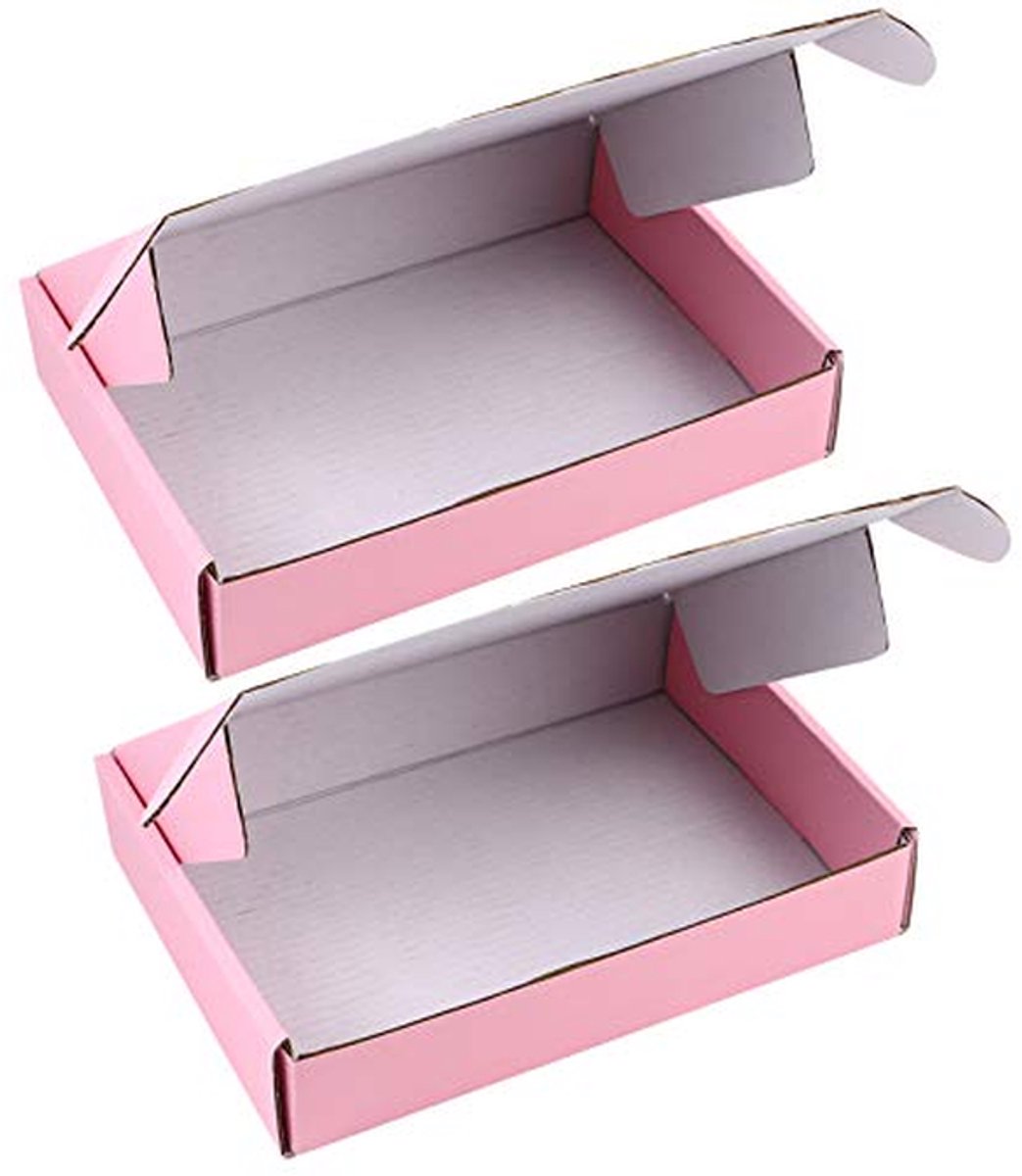 Vliegtuigdozen Verpakkingsdozen - Golfkarton Opslag - Diversen Toepassingen - Eenvoudig Te Vouwen - 40x38x0.5CM - Roze