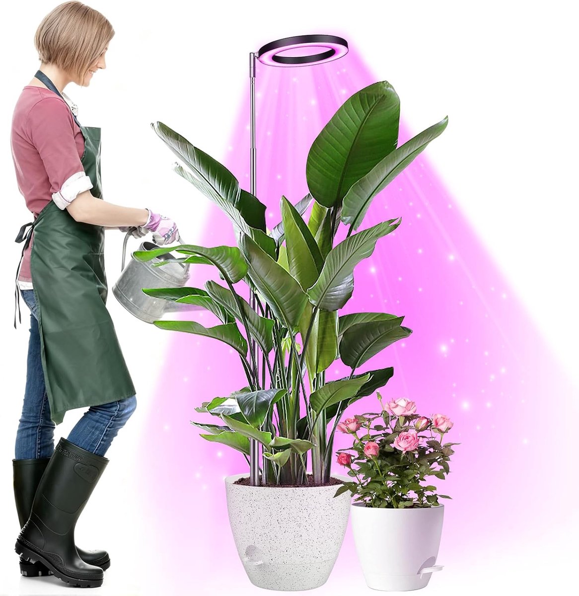 Planten Groeilamp - Kamerplant Verlichting - Planten Ondersteunen - Volledig Spectrum - Verstelbaar - Zwart