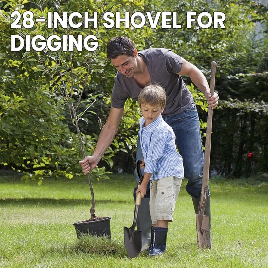 Kleine schop - Handgereedschap - Tuinieren en strand - Ergonomisch D-handvat - 28 inch - Metaal — afbeelding 5