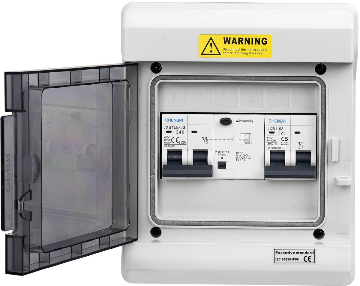 Elektrische Kast - Verdeelkast Buiten - Stroom Beveiligen - Waterdicht IP66 - 6 Modules - Grijs