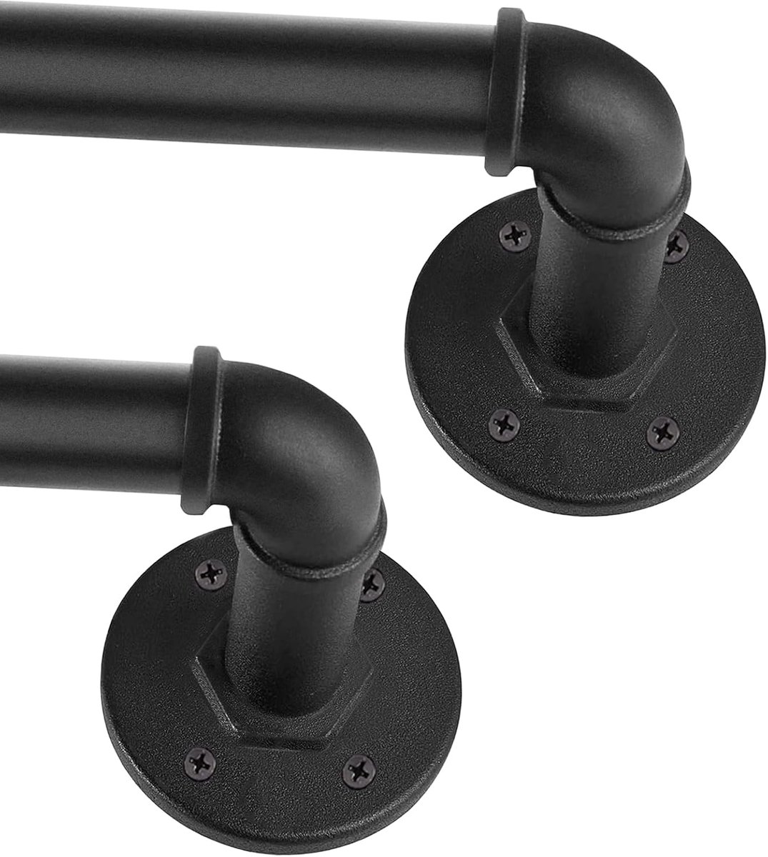 SnelShoppen - Verstelbare Zwarte Gordijnroede 88-188cm - Duurzame Metal Eyelet Gordijnroede 2PACK - Ideaal voor Zware Gordijnen en Blackouts
