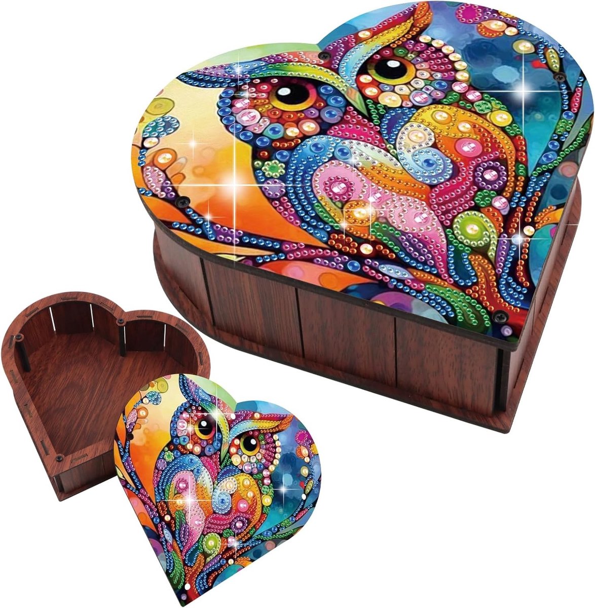 Diamant Schilderen Bureau Organizer Hart 20 cm - Multifunctionele Opbergdoos voor Kantoor, Brochures en Materialen