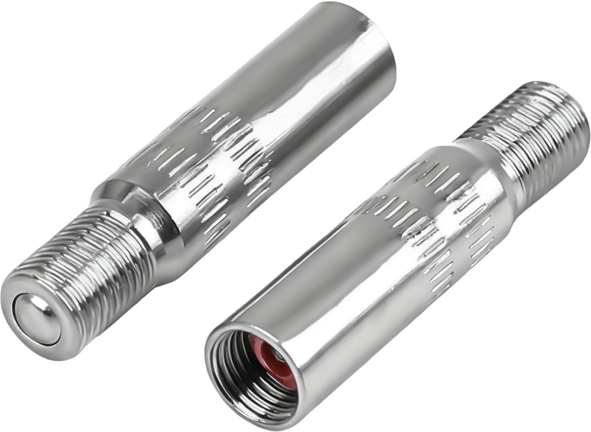 SnelShoppen - Pack van 2 Ventielverlengingen 39 mm Koper-Nikkel Adapter voor Elektrische Scooter, Fiets, Motor, Auto - Universeel Compatibel, Gemakkel
