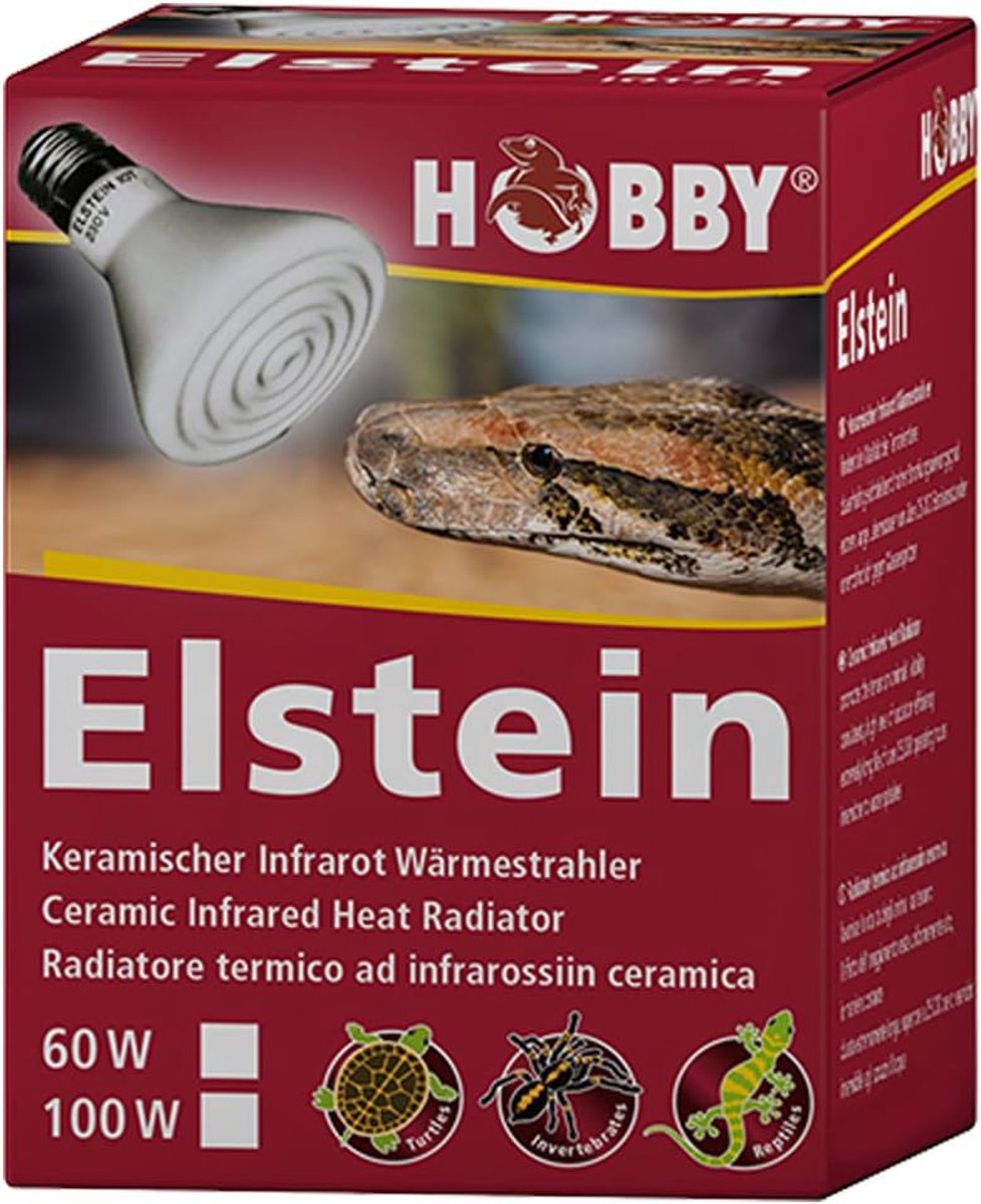 SnelShoppen - Hobby Elstein heater IOT/75 100W - Keramische Infrarood Donkere Verlichting voor Reptielen en Insecten - Waterdicht en Langdurig - 8000