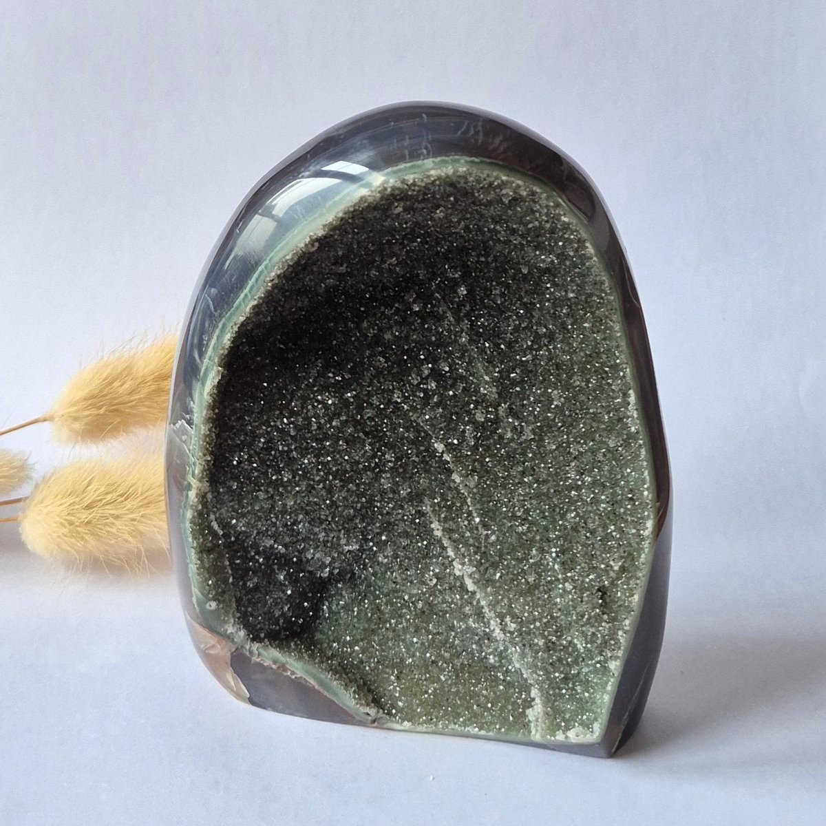 Druzy Agaat uit Uruguay – 482 gram | Natuurlijke Geode Edelsteen