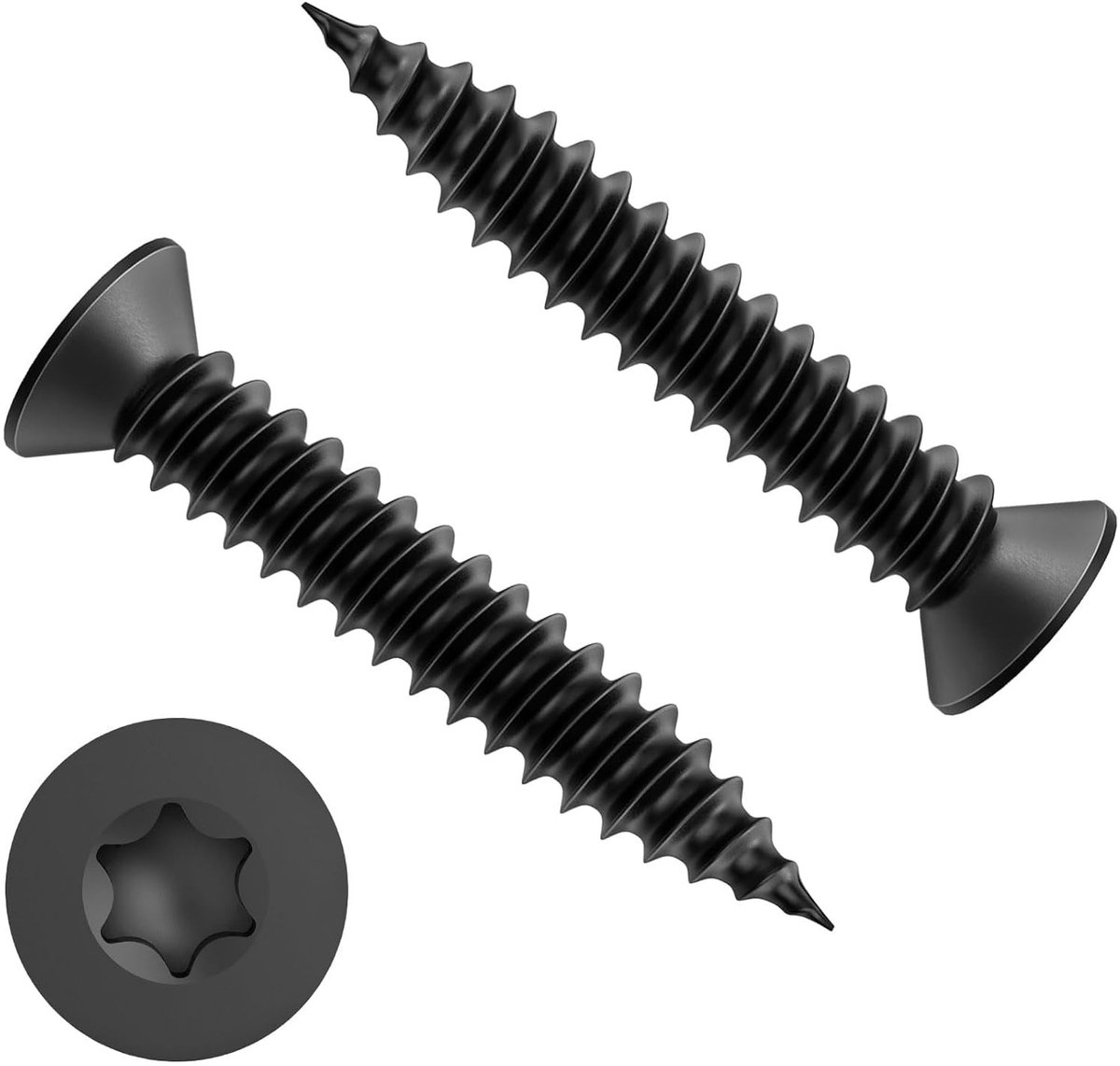 80 Stuks M4X12mm Houten Schroeven RVS A2/VA2 Zwart voor Akoestische Panelen Torx Verzinkte Kop Volledig Draad Zelfborende Schroeven