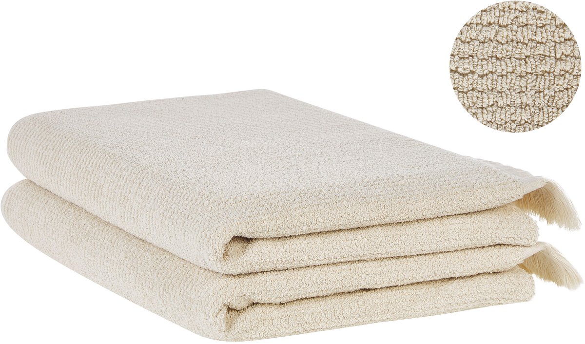 ATIU - Handdoek set van 2 - Beige - Katoen