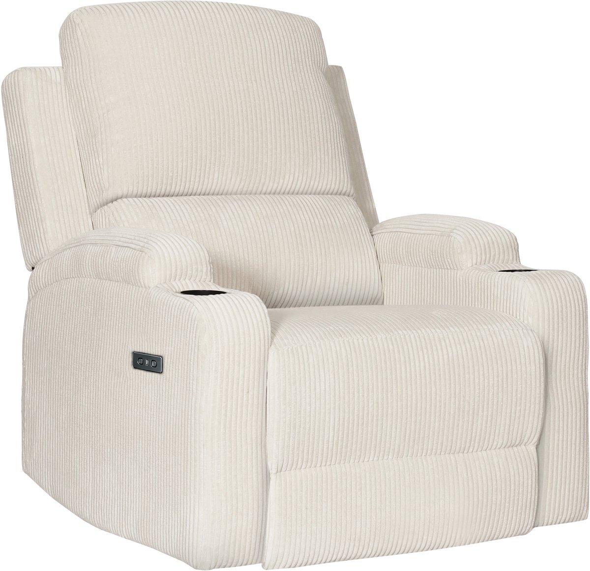 DALLAS-Fauteuil met elektrische functie in corduroy crème