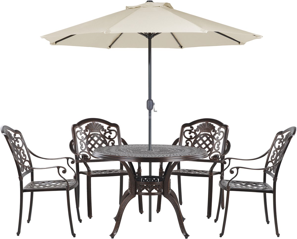 SALENTO - Tuinset - Donkerbruin - Aluminium