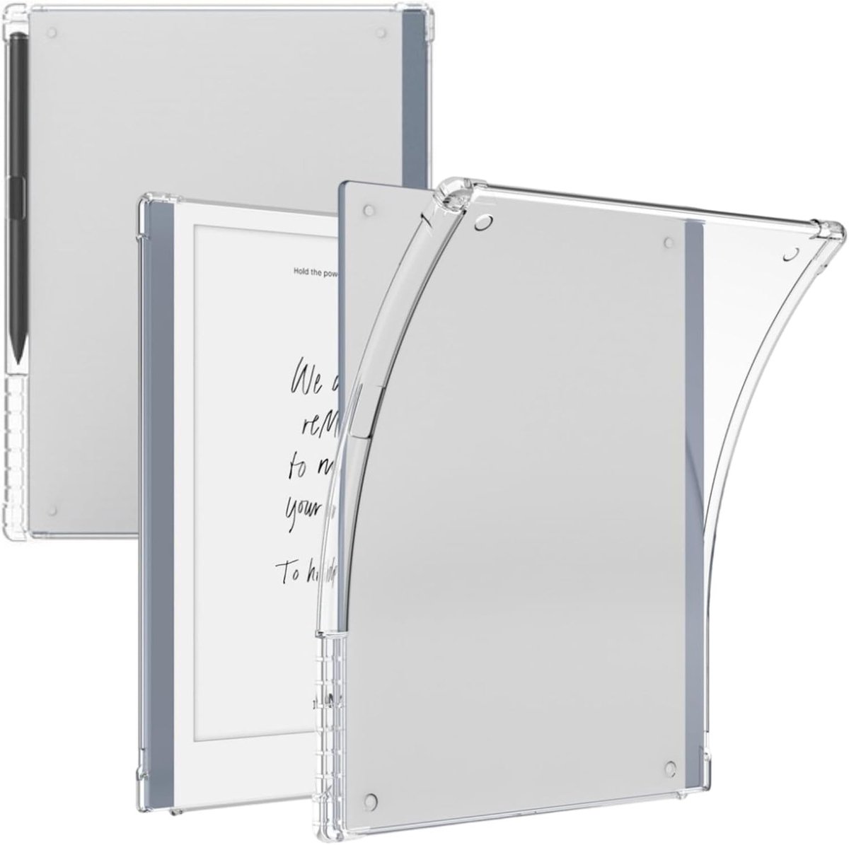 SnelShoppen - Remarkable 2 Hoes 10.3 Inch met Penhouder, Zachte TPU Siliconen Anti-Kras Cover met Schokbestendige Silicone Luchtkussens, Transparante