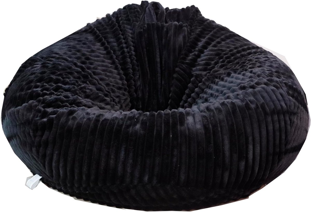 SnelShoppen - Zitzak zonder vulling voor kinderen en volwassenen, alleen hoes voor knuffels (zwart, maat XL) - Perfect voor thuis, tuin en feestjes