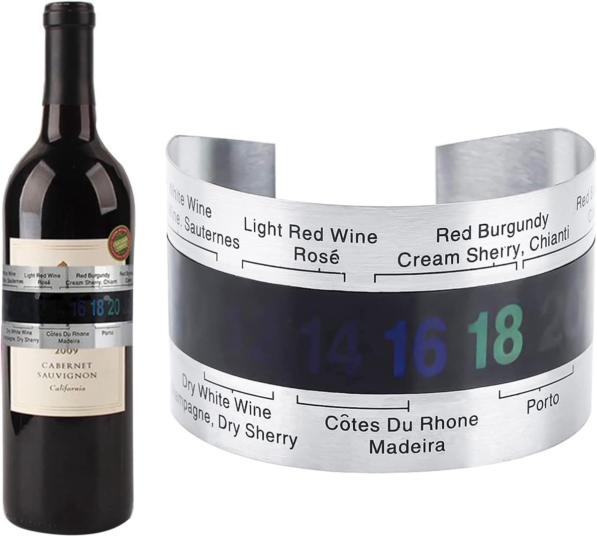 SnelShoppen - Roodwijn Temperatuur Sensor - Roestvrijstalen Fles Thermometer - Creatieve LCD Digitale Thermometer voor Bier, Wijn, Champagne, Sap - Id