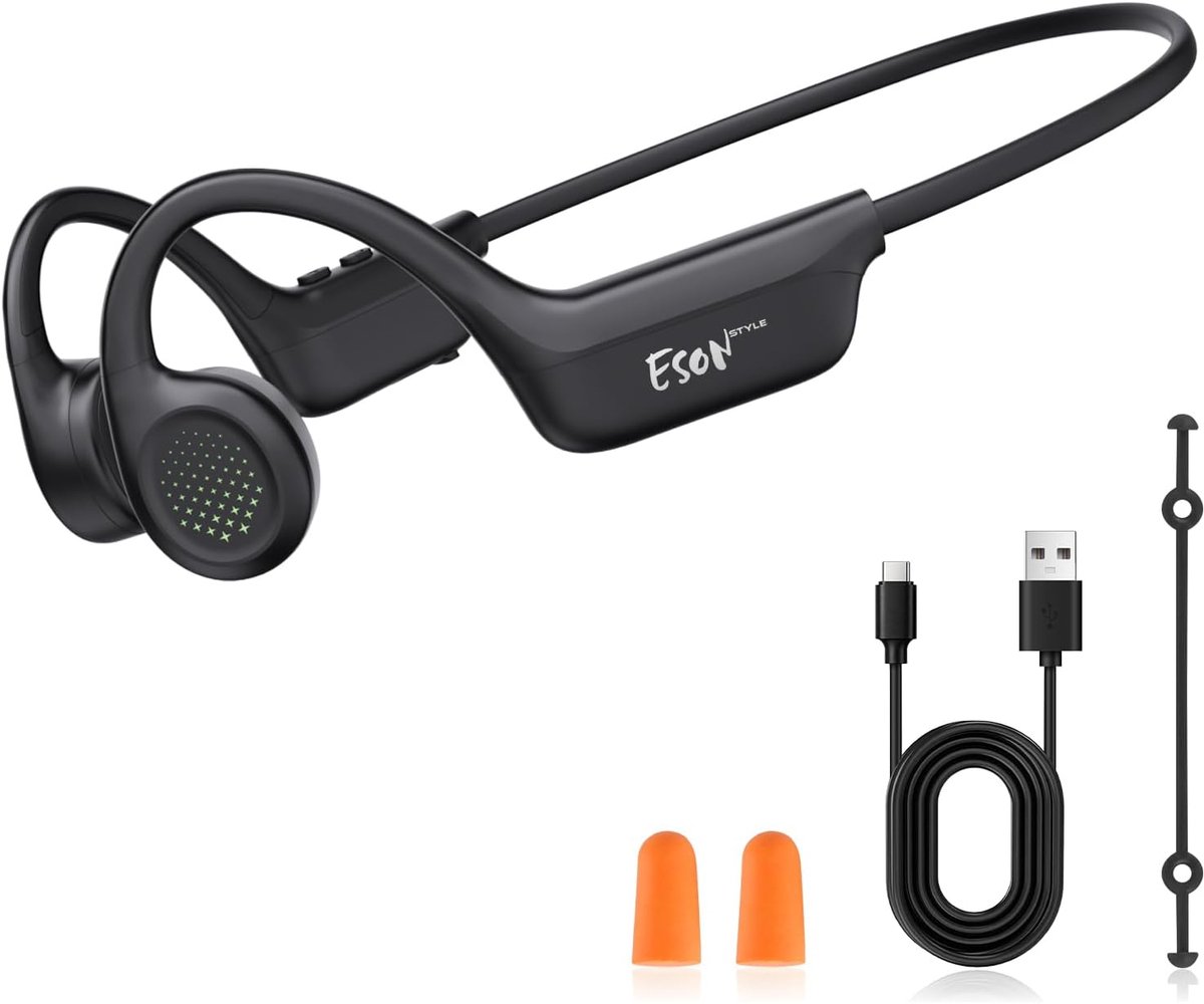 SnelShoppen - Draadloze Bluetooth Sportkoptelefoon met Microfoon, IPX7 Waterdicht, Open Oor Ontwerp, Perfect voor Hardlopen, Fietsen en Fitness - Zwar