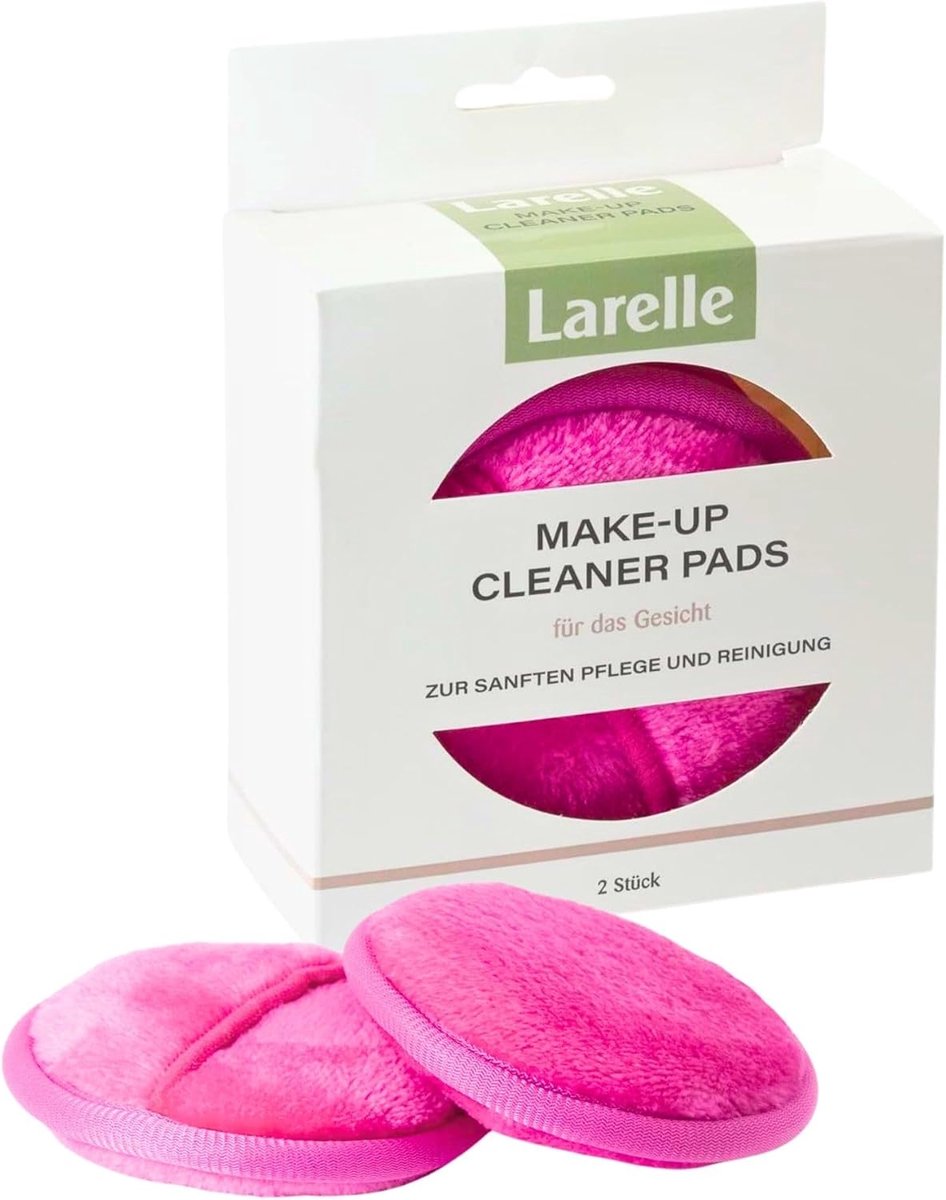SnelShoppen - Larelle Make-Up Cleaner Pads, 2 Stuks, Herbruikbare en Milieuvriendelijke Microfiber Remover, Zacht voor Gevoelige Huid, Voor Make-Up en