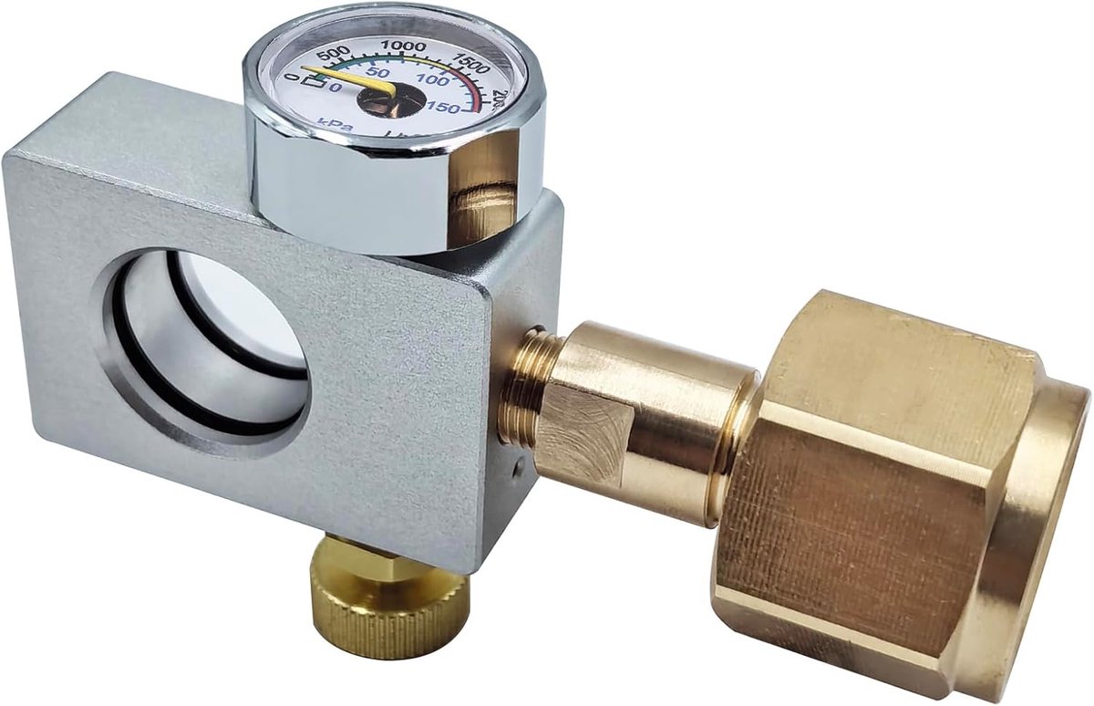 SnelShoppen - Soda Water Vulstation met Manometer en Vuladapter voor DUO Terra ART Gaia CO2 Fles - Roze Cilinder van Hoogwaardige Messing en Aluminium