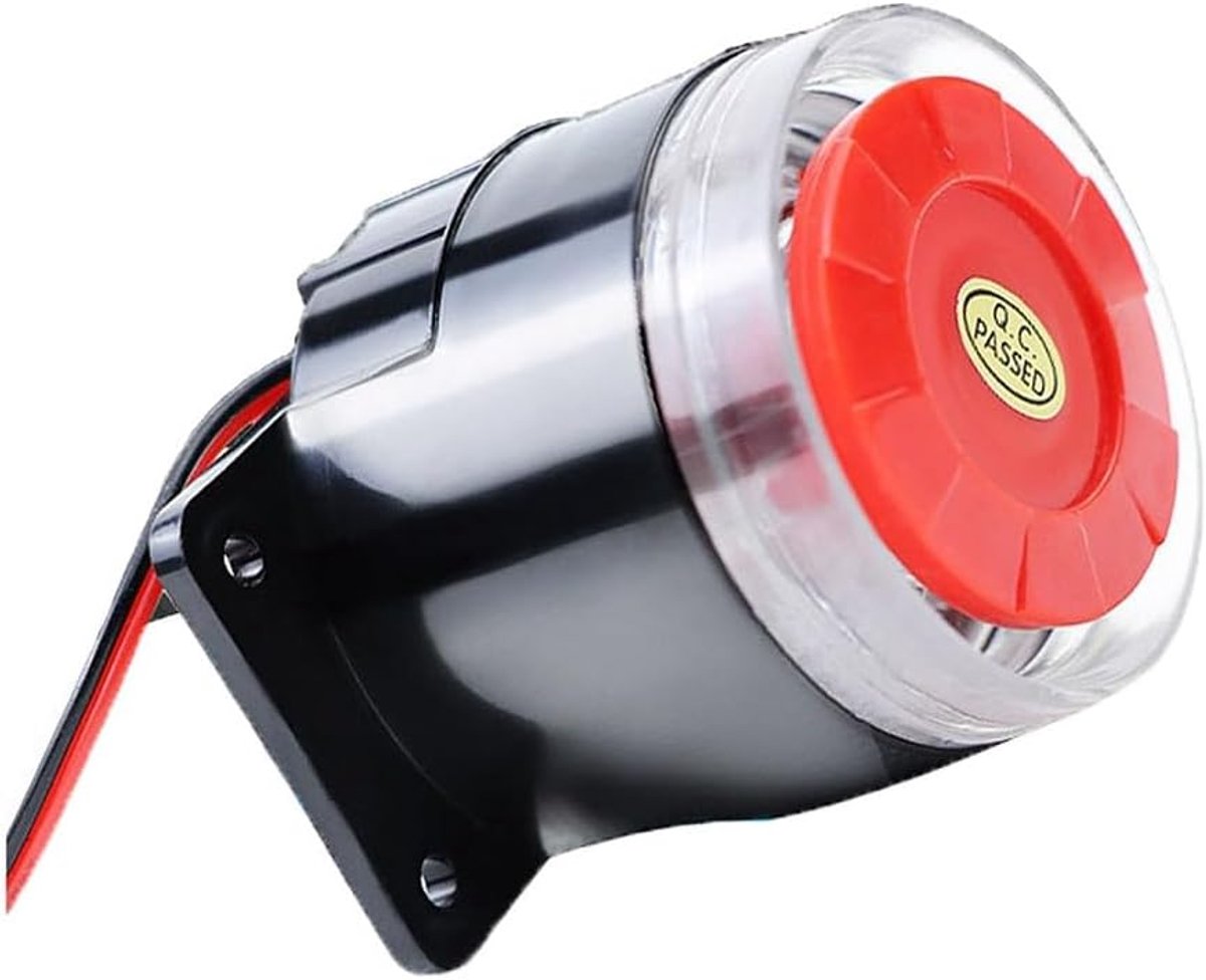SnelShoppen - 12V Beveiligingssirene met 120dB Alarm en Rode LED Stroboscoop - Buiten/Binnen Alarm Systeem voor Huizen, Garages, Commerciële Gebouwen