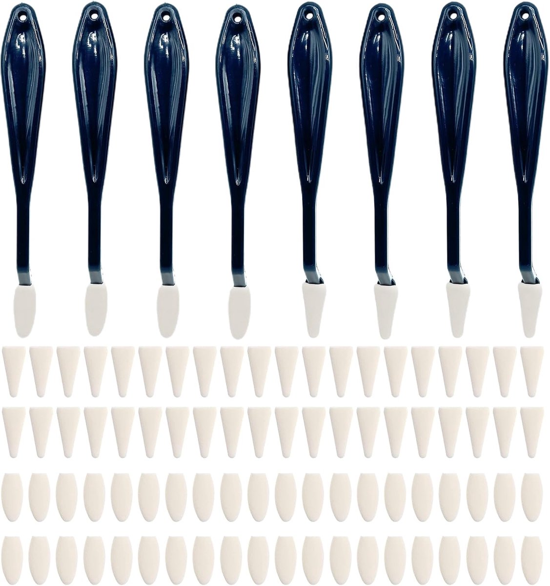 SnelShoppen - 8Sketch Eraser Paper Art Blenders Sponge Pan Pastel Set - 8 Tekenpennen en 80 Vervangkoppen - Blauw - Perfect voor Tekenen en Detail Sch