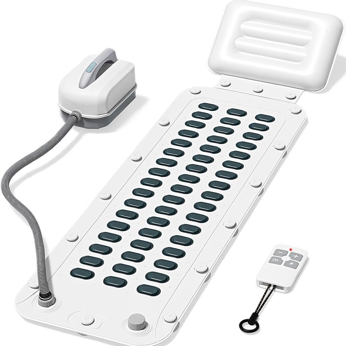SnelShoppen - Bath Tub Mat, Spa Mat met Kussen en Antislip Suction Cups, Hot Tub Bubble Mat, Whirlpool Badmat voor Thuis Relaxatie, 6 Snelheden, Licht