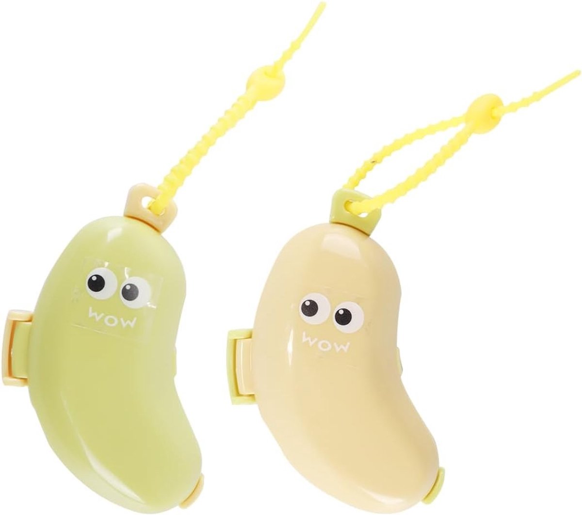Set van 2 Bananenvormige Tandenborstels met Beschermkap en Tandpasta Dispenser voor Thuis, Reizen en Kamperen