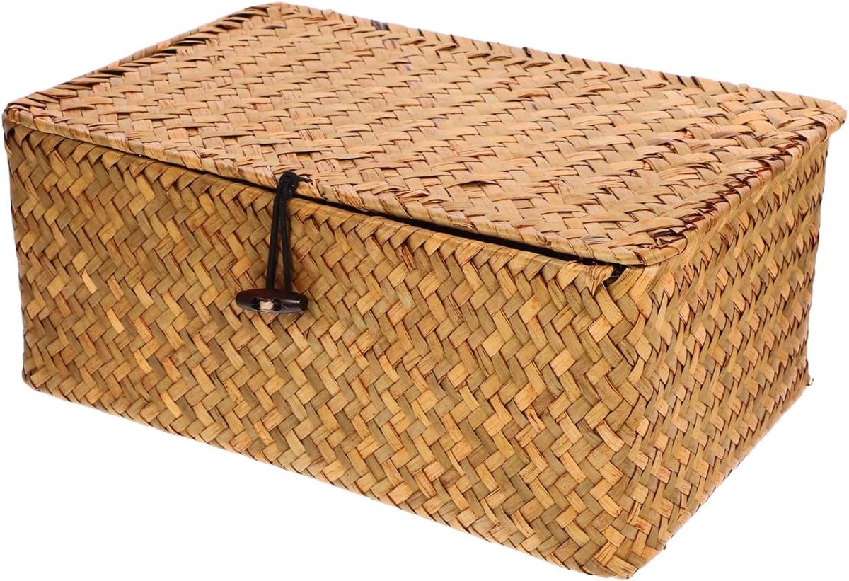 Handgeweven opbergmand - Multifunctionele, milieuvriendelijke opbergdoos - 29*19*12 cm