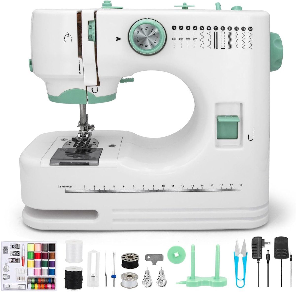 SnelShoppen - Draagbare Naaimachine voor Beginners - 12 Steken, 6 Voeten, Instelbare Snelheid, Compact en Lichtgewicht, Perfect voor Hobbyisten en Cre