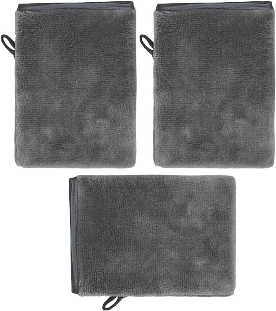 SnelShoppen - Pack van 3 Bad Handschoenen, Zacht en Absorberend, Herbruikbare Flanellen Washandjes, Microvezeldoeken Make-up Verwijderaar, Gezichtsrei