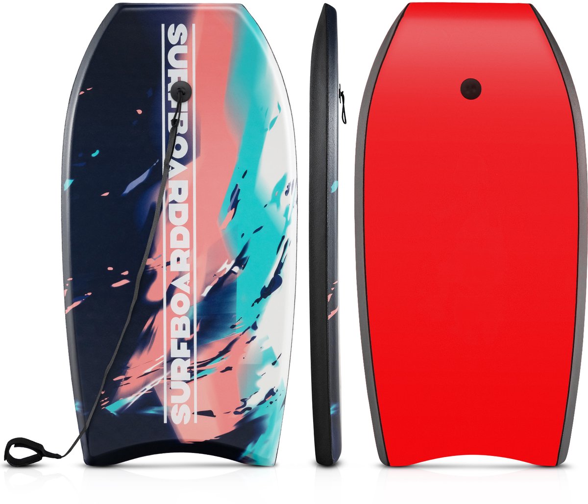 COSTWAY Bodyboard voor Kinderen, Surfplank met EPS-kern, XPE-dek, HDPE-onderkant & Polsbandje, Surfboard, Bodyboard