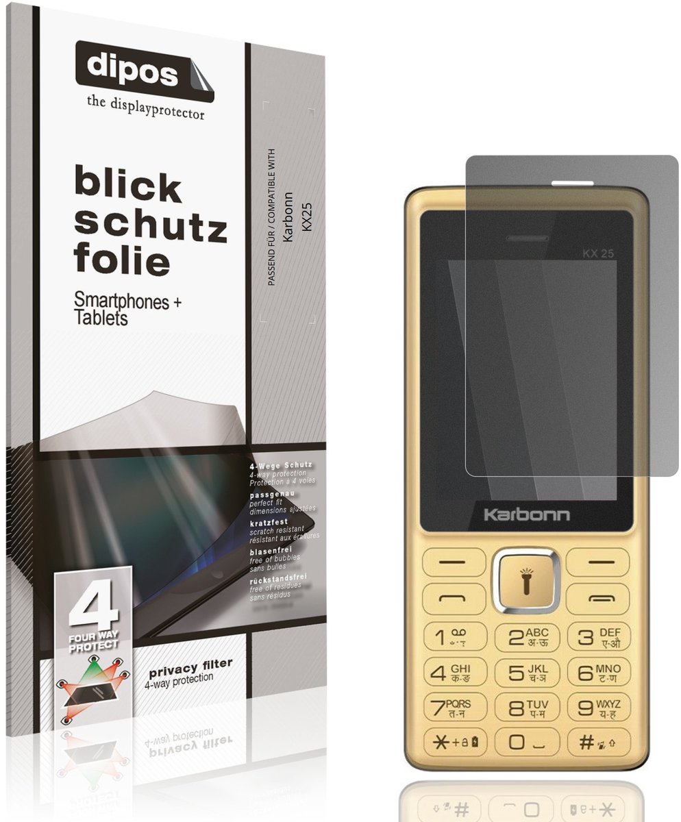 dipos – Matte Privacy Screenprotector geschikt voor Karbonn KX25 | Anti-Spy Beschermfolie