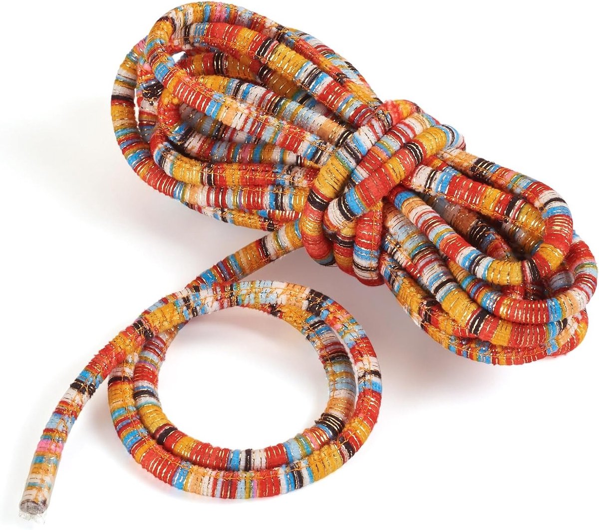 5 Yards Etnische Ronde Touwkoord 5mm Dia Bohemian Elastisch Vezel Gevlochten Katoenen Touw voor DIY Telefoon Lanyard, Armbanden en Sieraden Maken, Oranje