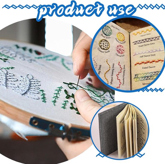 Borduurboek - Proefboek Oefenboek - Borduurtechnieken Leren - Meer dan 100 Patronen - 30 x 110 mm - Kleurrijk — afbeelding 4