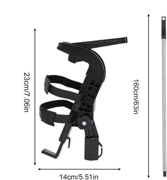 Verlengstuk Spuitbus - Telescopische Stok - Schilderen en Reinigen - Verstelbare Lengte - Tot 2.4 Meter - Zwart — afbeelding 4