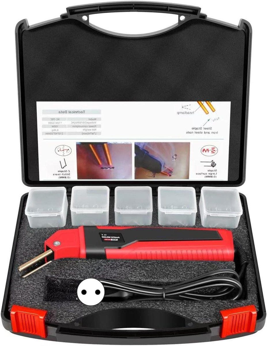 Kunststof Lasser - Reparatie Gereedschap - Kunststof Reparatie - 5-in-1 Functies - 0-100W Instelbaar - Rood