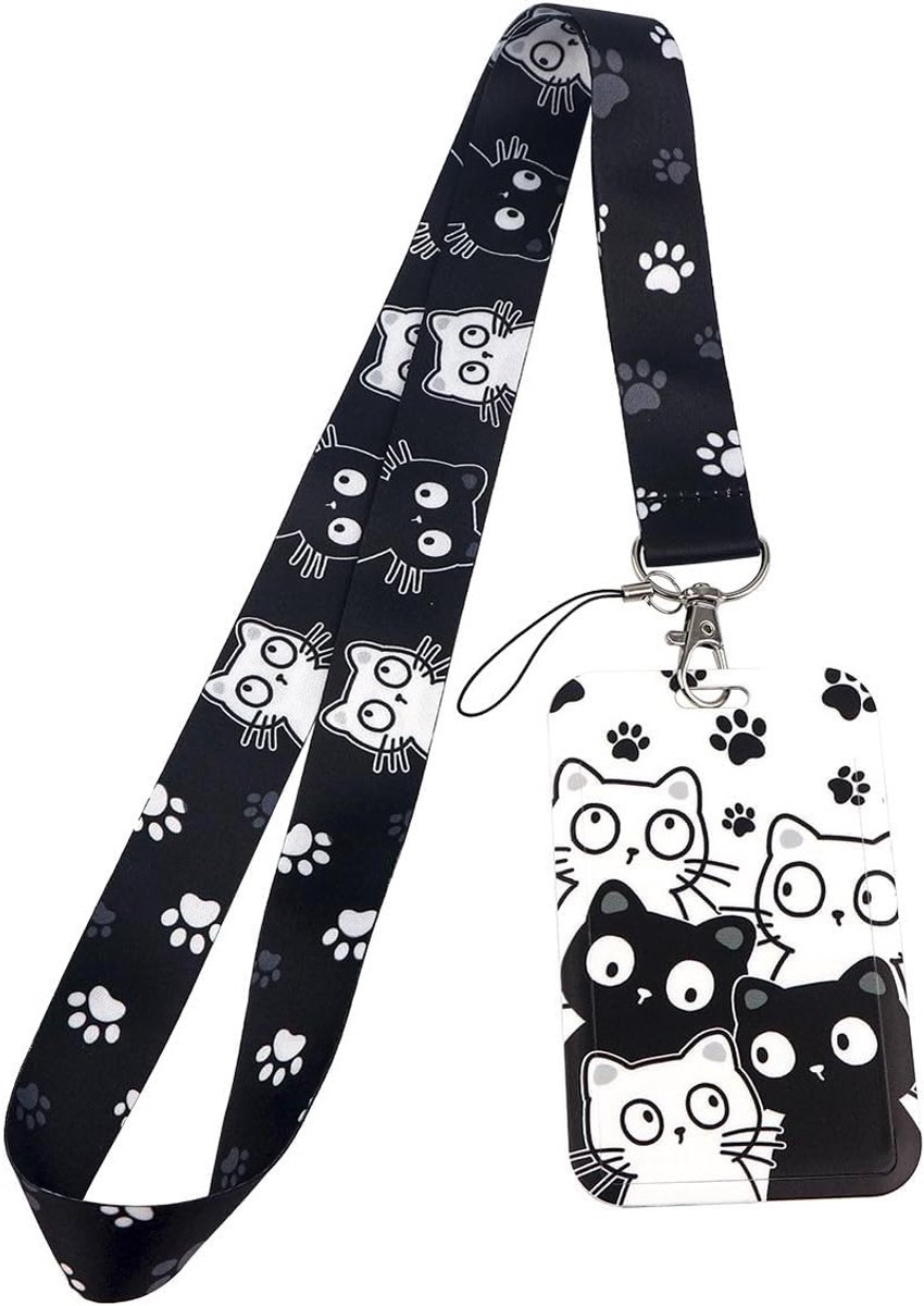 Dierenprint Lanyard met Kaarthouder, Neopreen Nekkoord voor ID Kaarten, Sleutels en Beurzen, Ideaal voor Kantoor en Schoolgebruik