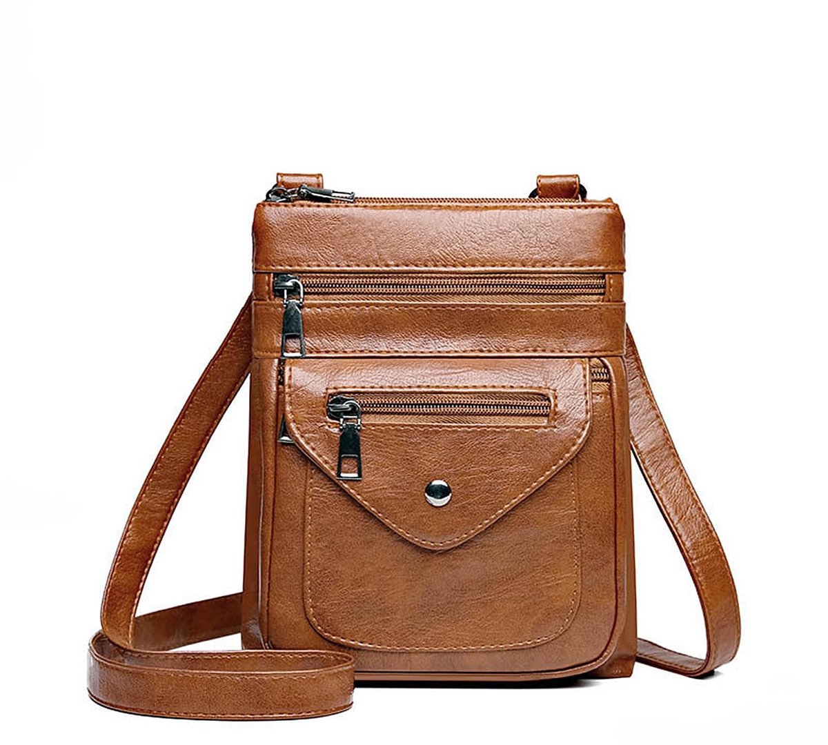 Dailygoods - AfitLulu 6 zakken crossbody bag trendy dames schoudertas met ritssluiting en magnetisch, zacht PU-leer dames schoudertas met verstelbare schouderriem