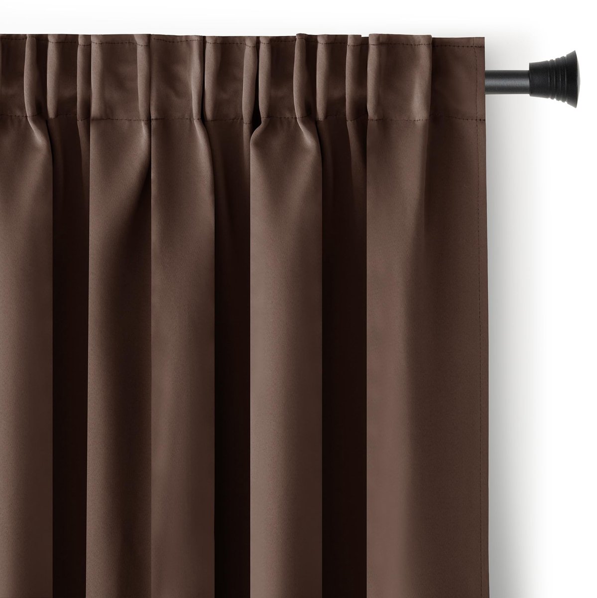 Dailygoods- Verduisteringsgordijn 140 x 245 cm - Ondoorzichtig - Plooiband - Raamdecoratie - Chocoladebruin - Lichtregulering - Raamgordijn