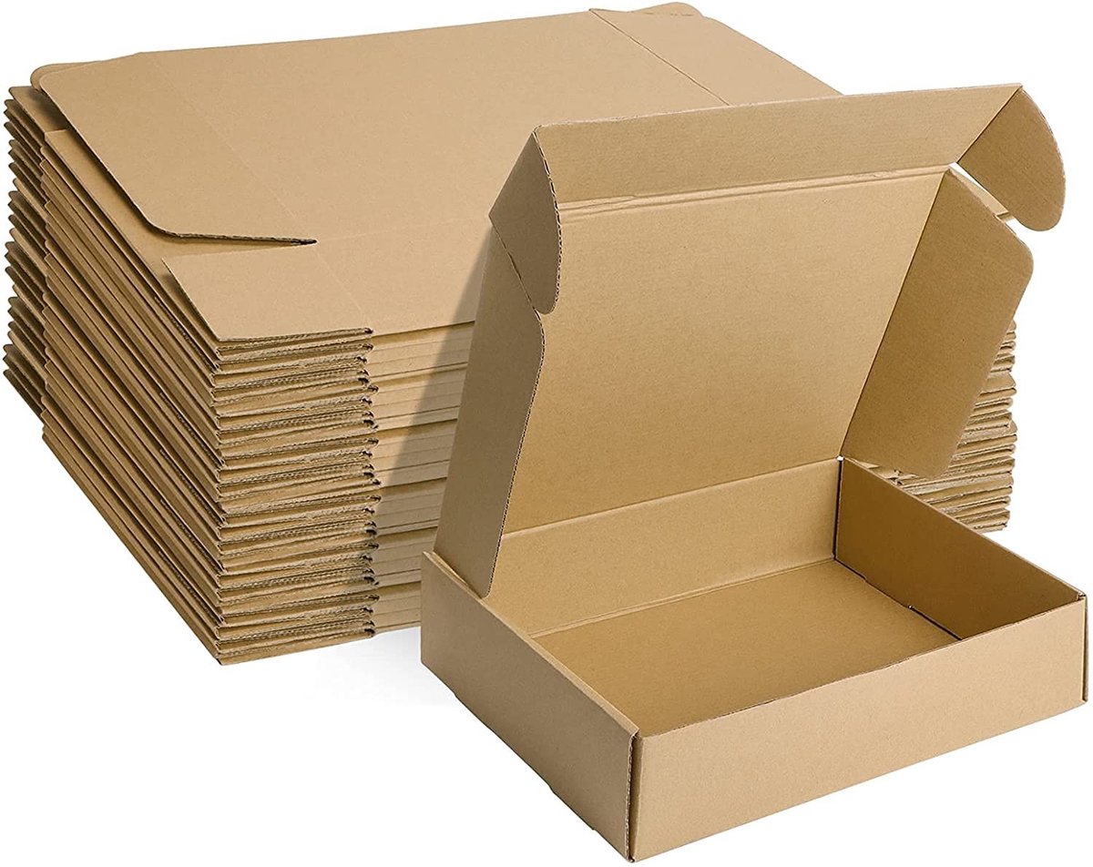 Dailygoods- Verzenddoos Opvouwbaar - Kartonnen Dozen - 20 Stuks - Bruin - 305 x 229 x 76 mm - Geschikt voor Verzending - Verpakkingsdozen
