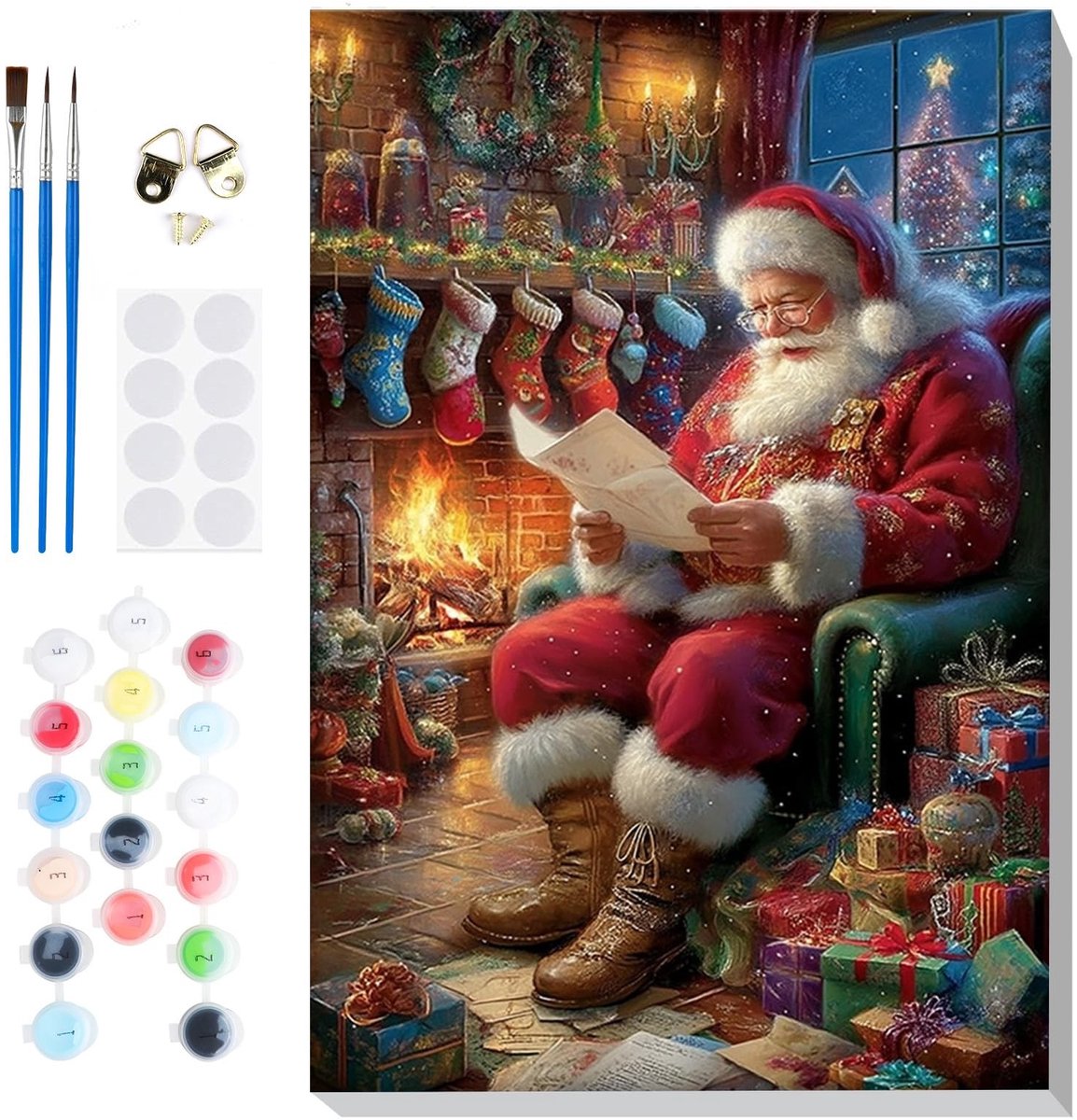 Dailygoods - Lxmsja OWJ079 Schilderen op nummer, voor volwassenen, met lijst, schilderen op nummer, doe-het-zelf set voor volwassenen, met kwasten en acrylverf, handgeschilderd olieverfschilderij voor thuis
