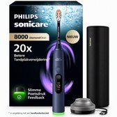Philips Sonicare Next-Generation DiamondClean 8000 Elektrische Tandenborstel - Slimme Poetsdruksensor, Persoonlijke Coaching, Wittere Tanden & Gezonder Tandvlees - Donkerblauw - HX8311/13