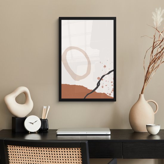 Poster in lijst - Fotolijst 40x60 cm - Posters - Zomer - Zwart - Grijs - Posterlijst zwart - Decoratie - Wanddecoratie woonkamer - Muurdecoratie slaapkamer