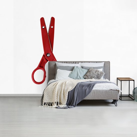 Behang - Fotobehang Rode veiligheidsschaar - Breedte 165 cm x hoogte 220 cm