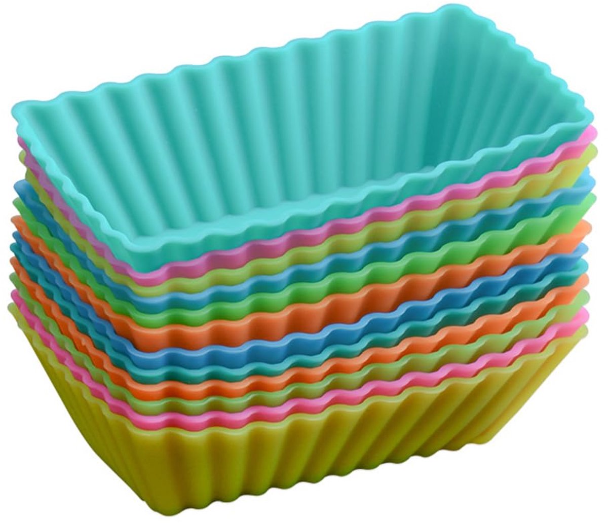 12 Stuks Siliconen Cakevorm Muffin Case Rechthoekige Bakvormen Niet Keuken Accessoires Accessoires Keuken Cakevorm Dessert Vorm Silica Gel
