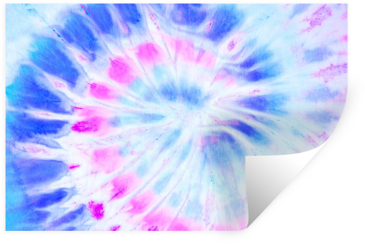 Muurstickers - Sticker Folie - Zomer - Tie dye - Wit - 120x80 cm - Plakfolie - Muursticker